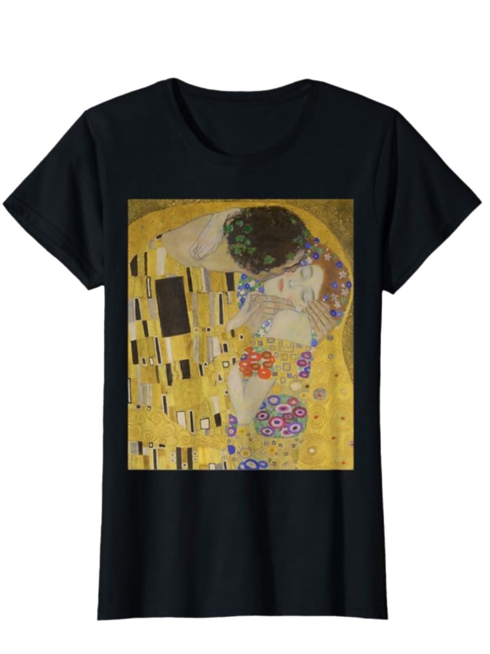 The Kiss by Gustav Klimt on Black Women’s T Shirt - Classic Fit